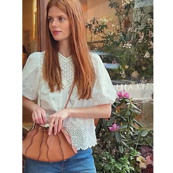 Ulla Johnson X Sisley Adria Pleated Wave Bag in Pecan - Picture 4 of 17